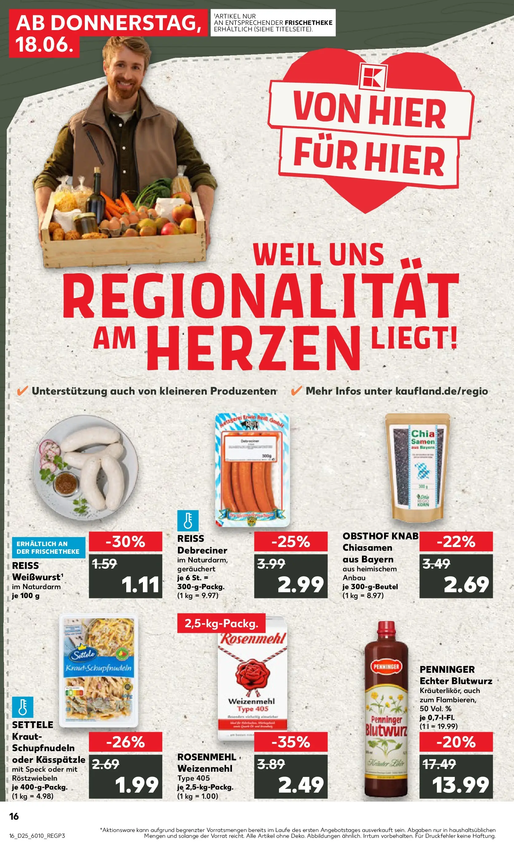 Prospekt Kaufland ab 14.06.2026 ยป Angebote und Werbung Online | Seite: 25 | Produkte: Weiรwurst, Weizenmehl, Kraut, Pasta Prospekt Kaufland ab 14.06.2026 ยป Angebote Online zum Blรคttern | Seite: 25 | Produkte: Weiรwurst, Weizenmehl, Kraut, Pasta