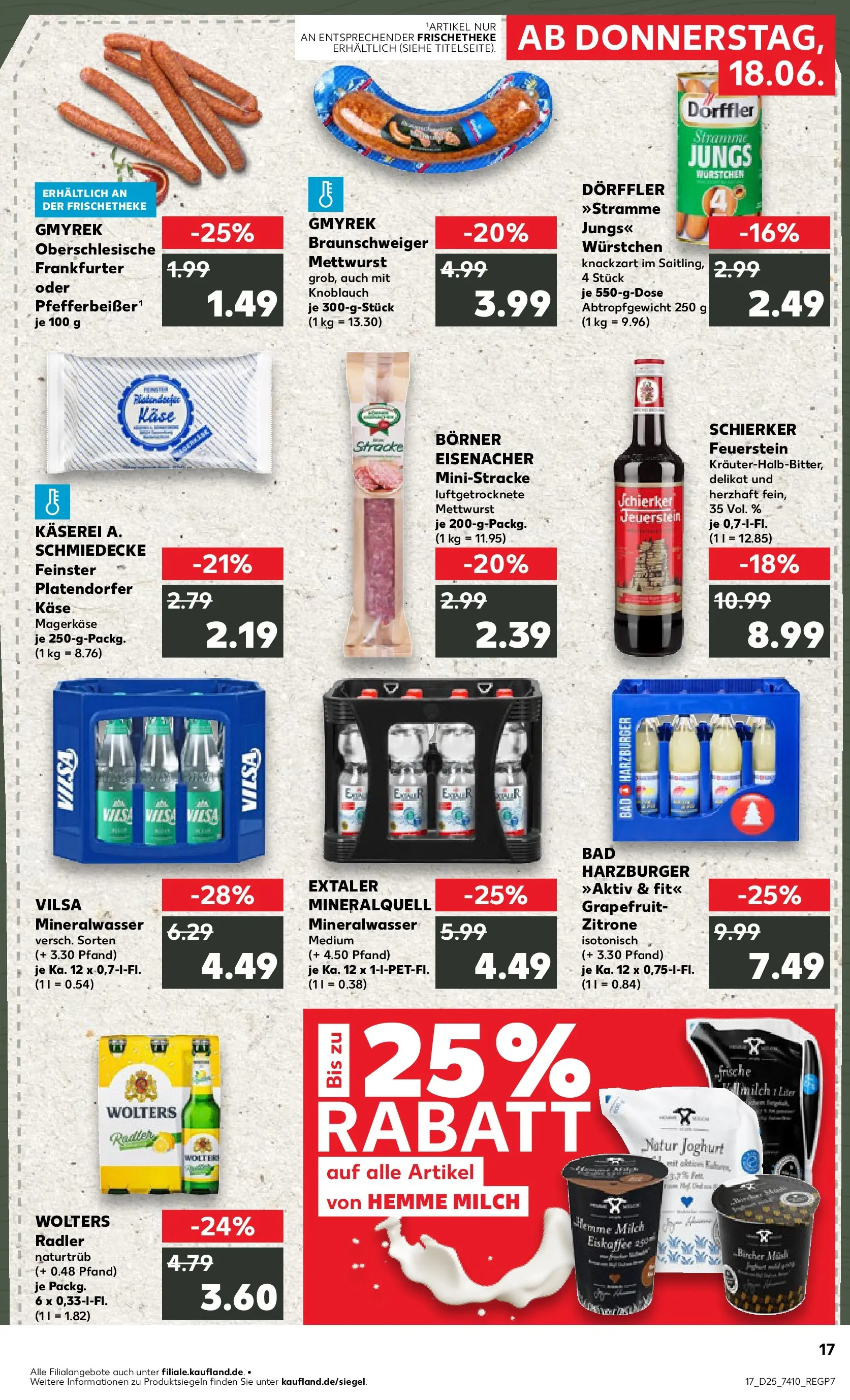 Prospekt Kaufland ab 15.06.2026 » Angebote Online zum Blättern | Seite: 2 | Produkte: Käse, Joghurt, Mineralwasser, Zitrone