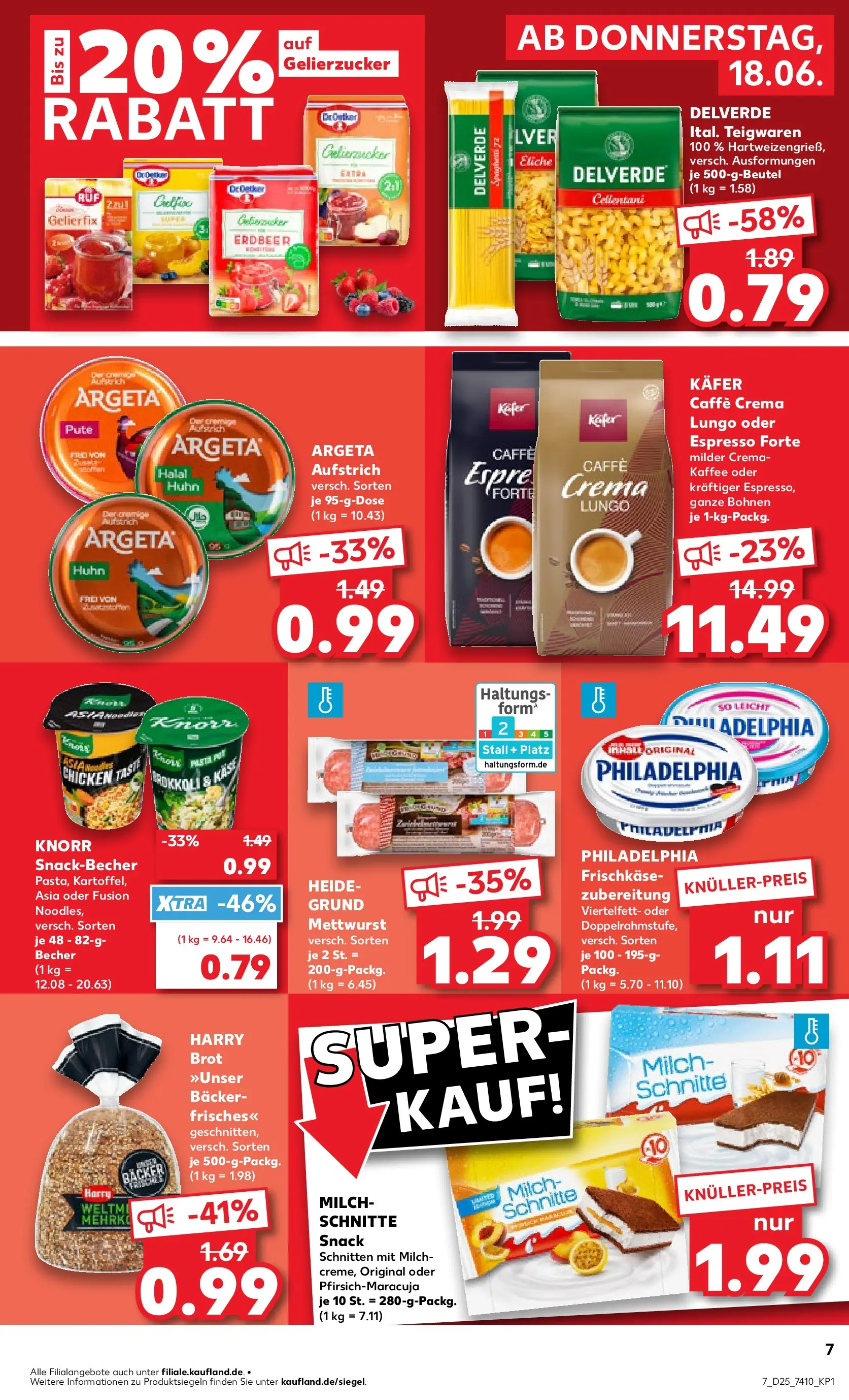 Prospekt Kaufland ab 15.06.2026 » Angebote Online zum Blättern | Seite: 18 | Produkte: Pute, Milch, Kaffee, Philadelphia