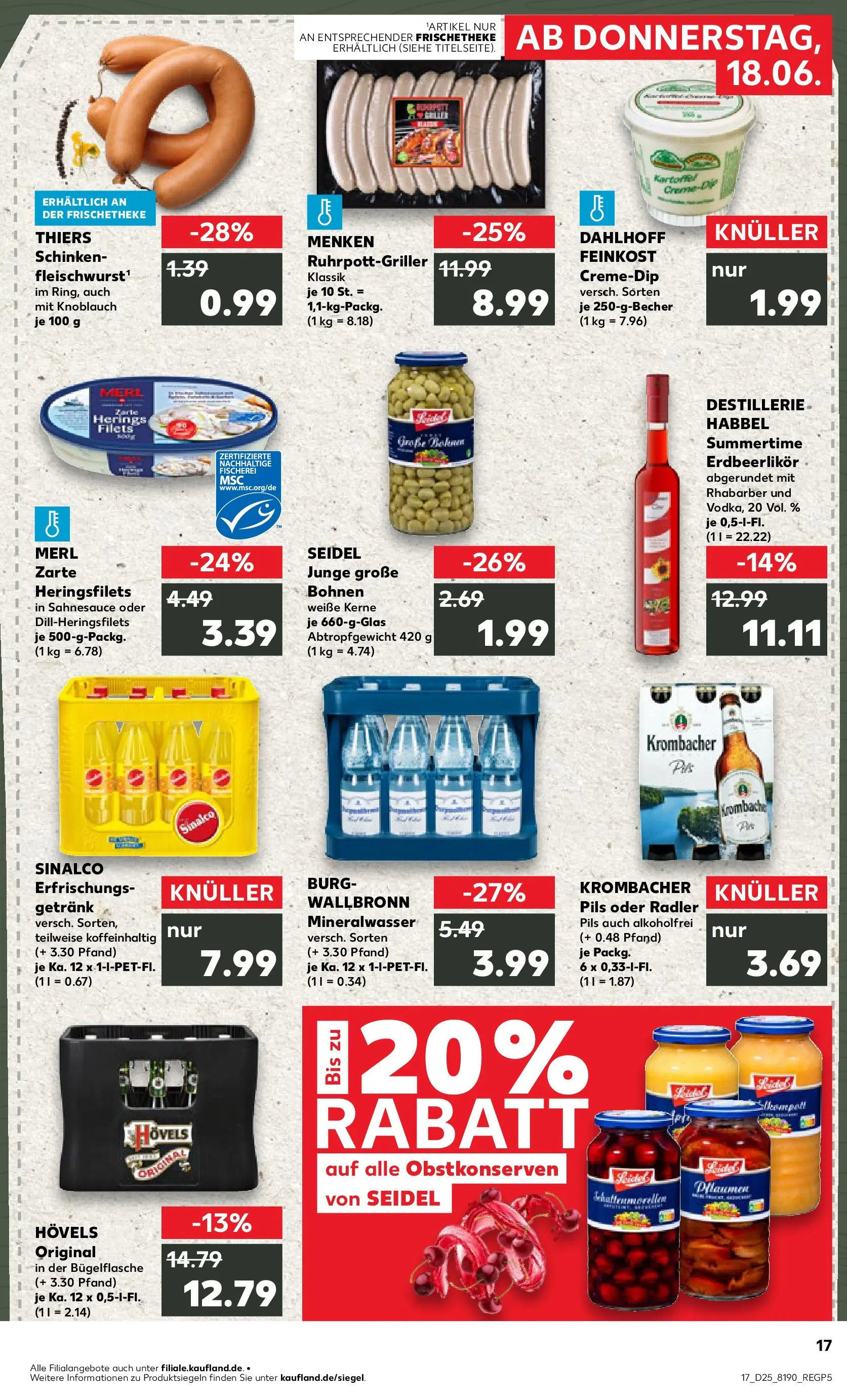 Prospekt Kaufland ab 14.06.2026 » Angebote Online zum Blättern | Seite: 26 | Produkte: Sinalco, Pils, Krombacher, Schinken