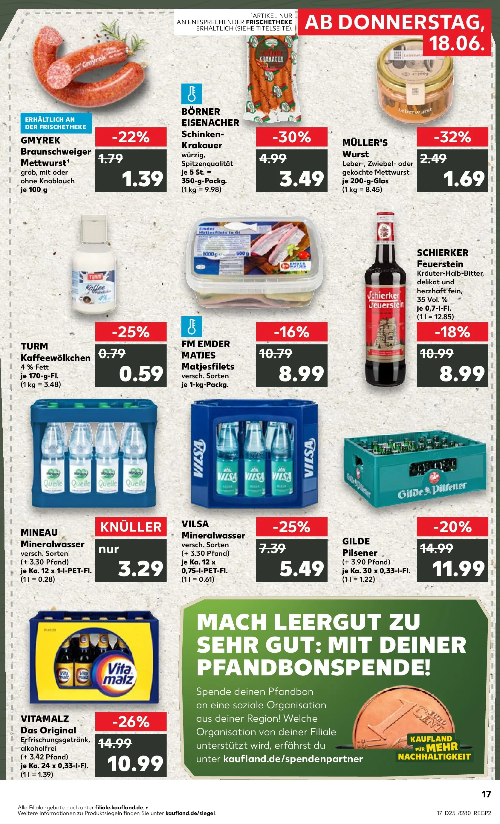 Prospekt Kaufland ab 14.06.2026 » Angebote Online zum Blättern | Seite: 26 | Produkte: Mineralwasser, Wurst, Knoblauch, Schinken