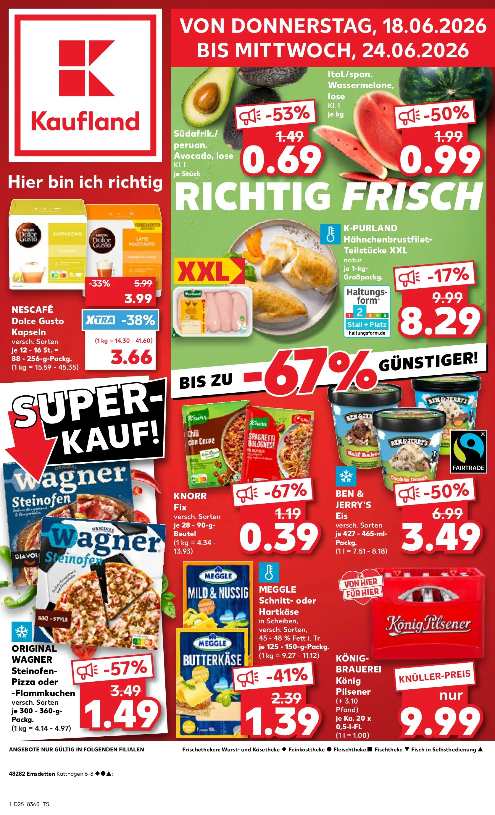 Prospekt Kaufland ab 15.06.2026 » Angebote Online zum Blättern | Seite: 12 | Produkte: Knorr fix, Konig pilsener, Fisch, Wurst