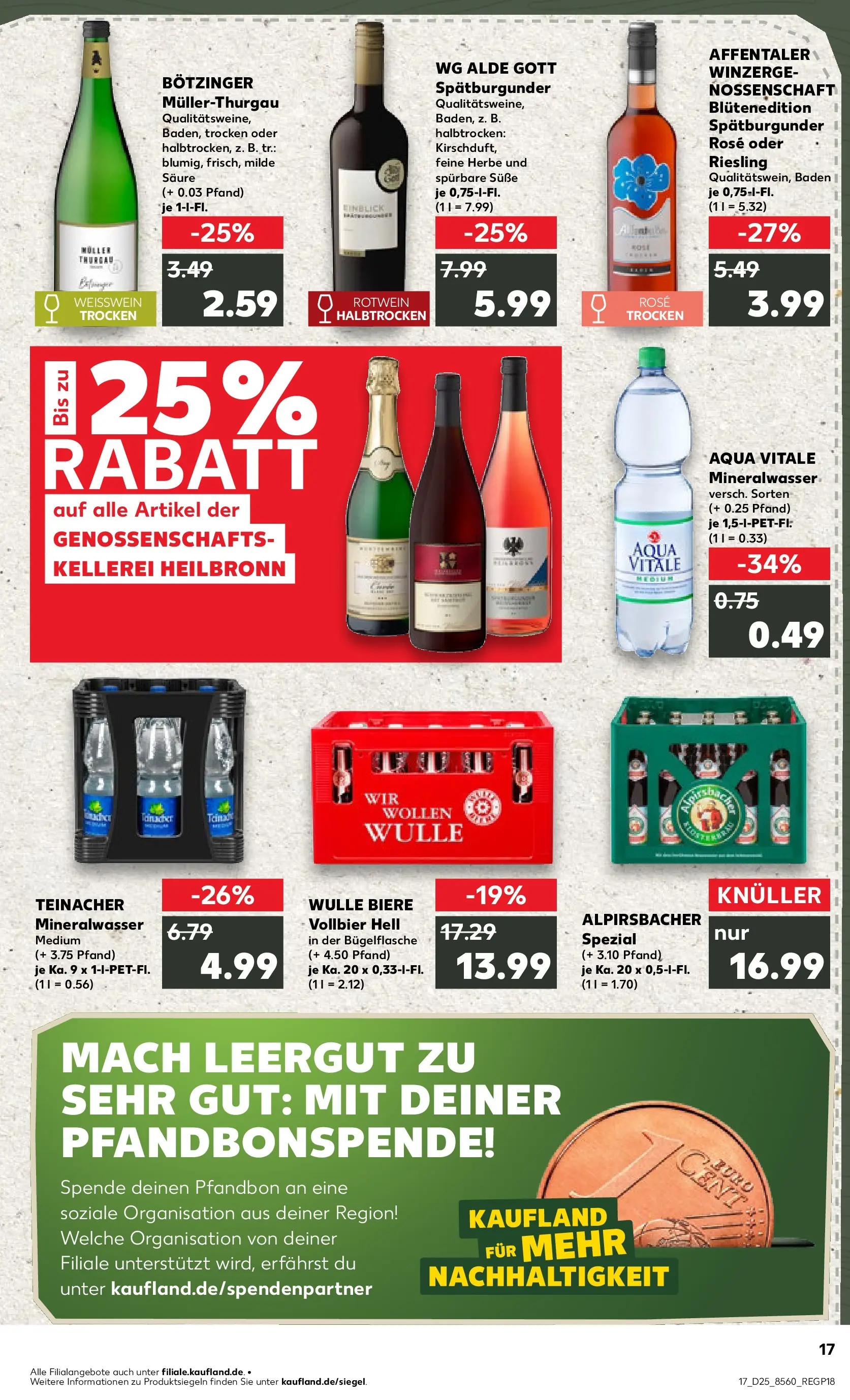 Prospekt Kaufland ab 14.06.2026 » Angebote Online zum Blättern | Seite: 22 | Produkte: Weißwein, Rotwein, Mineralwasser