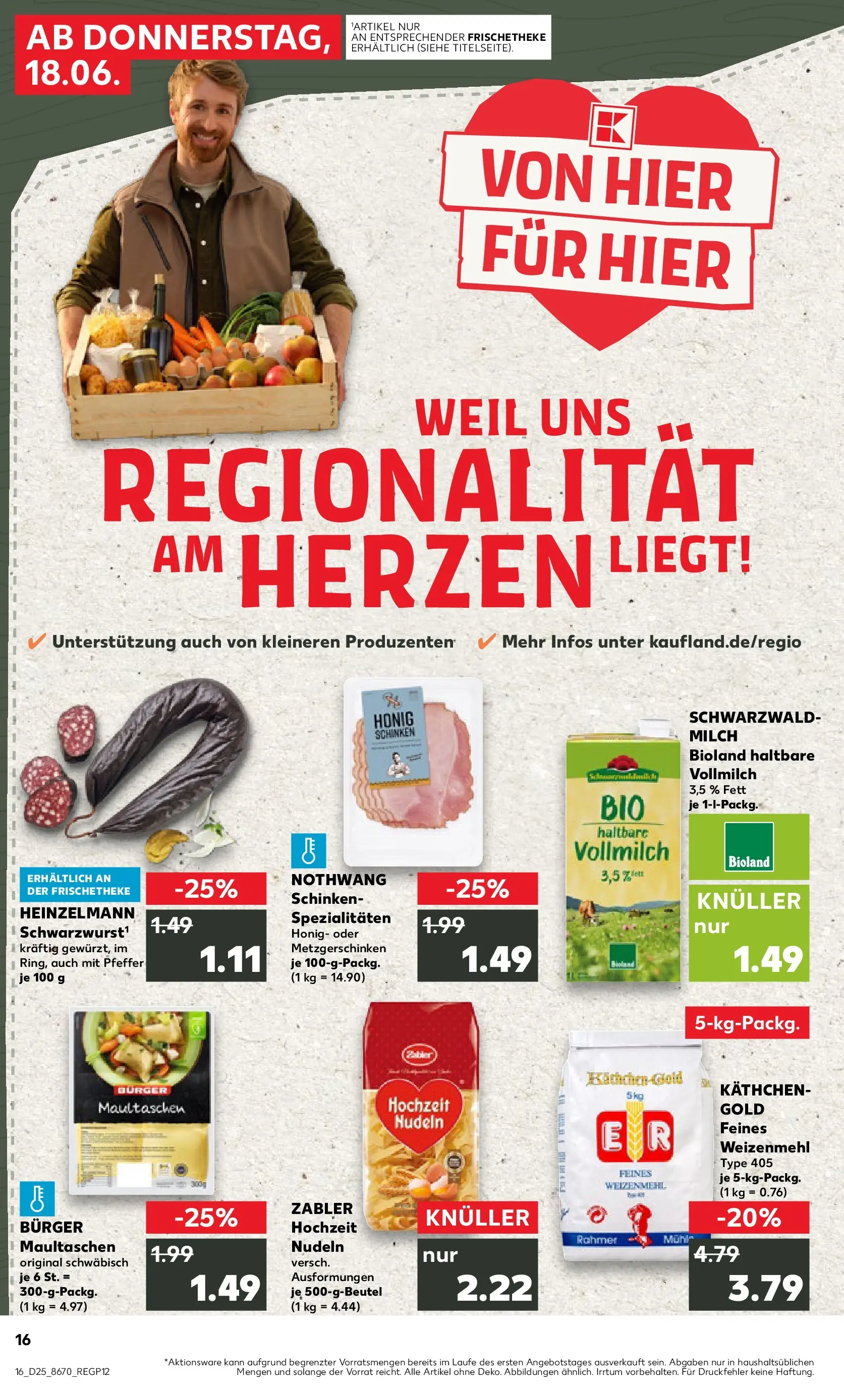 Prospekt Kaufland ab 14.06.2026 ยป Angebote und Werbung Online | Seite: 25 | Produkte: Milch, Pfeffer, Schinken, Maultaschen Prospekt Kaufland ab 14.06.2026 ยป Angebote Online zum Blรคttern | Seite: 25 | Produkte: Milch, Pfeffer, Schinken, Maultaschen