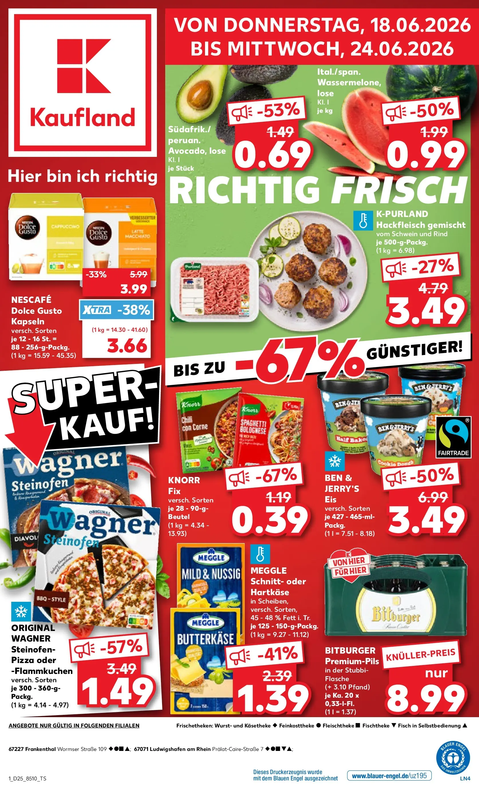 Prospekt Kaufland ab 14.06.2026 » Angebote Online zum Blättern | Seite: 6 | Produkte: Fisch, Dolce Gusto kapseln, Pizza, Dolce gusto