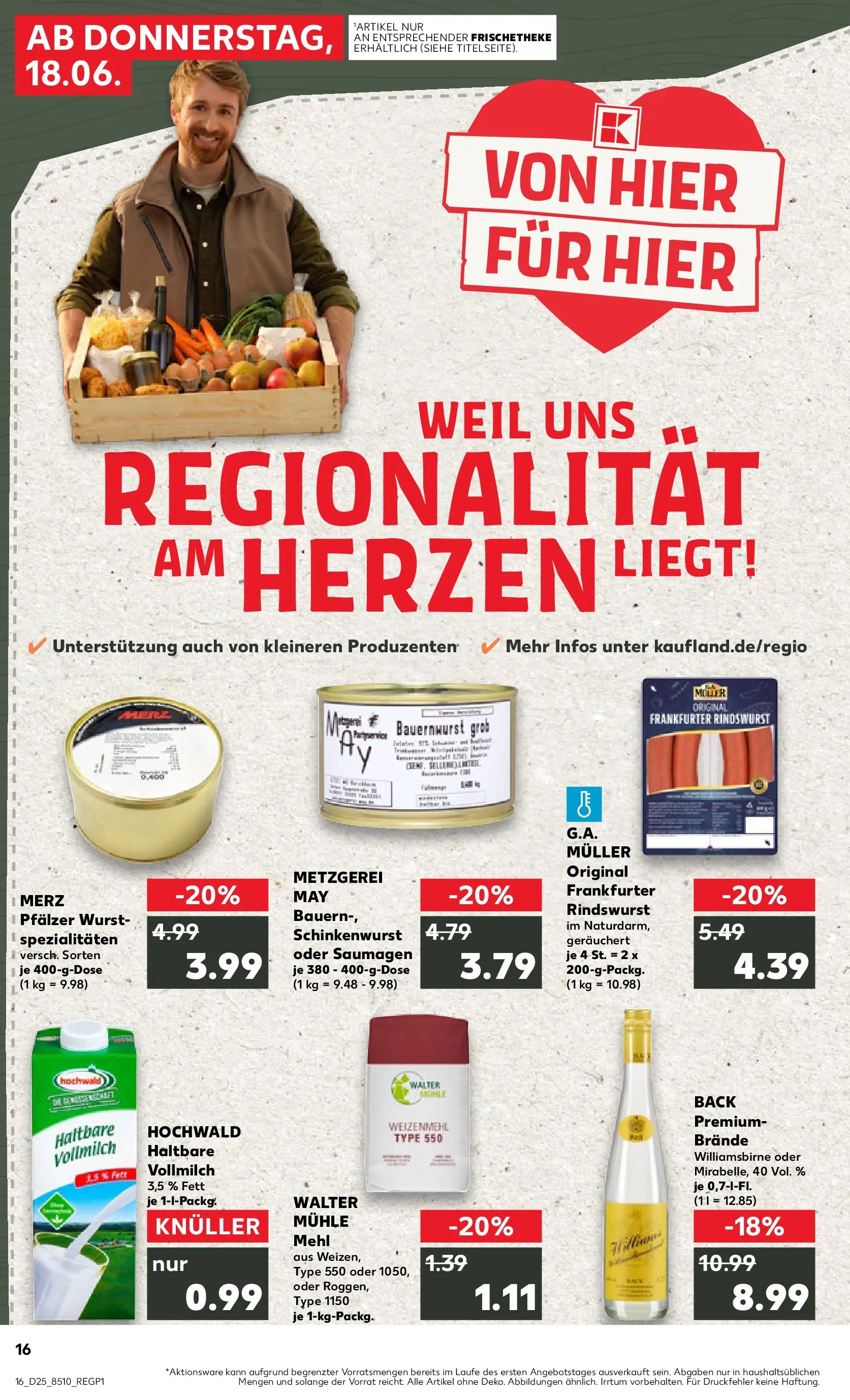Prospekt Kaufland ab 14.06.2026 » Angebote Online zum Blättern | Seite: 21 | Produkte: Mühle, Mehl, Weizenmehl, Wurst