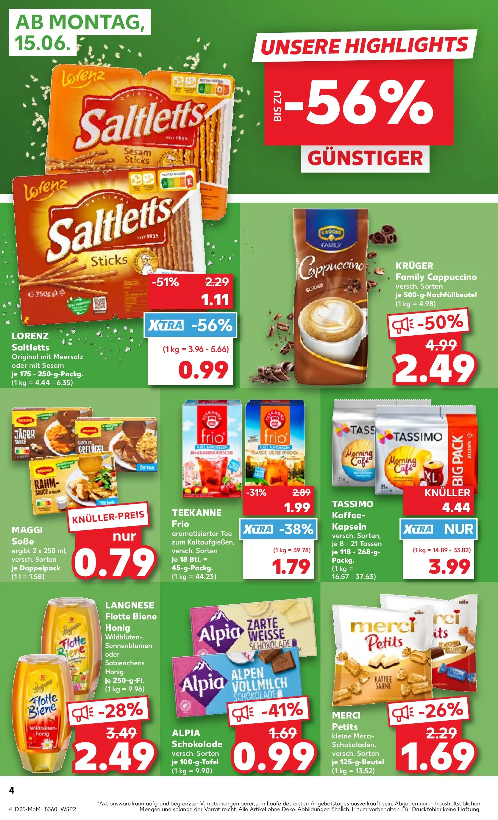 Prospekt Kaufland ab 14.06.2026 ยป Angebote und Werbung Online | Seite: 4 | Produkte: Soรe, Tee, Sahne, Tassimo Prospekt Kaufland ab 14.06.2026 ยป Angebote Online zum Blรคttern | Seite: 4 | Produkte: Soรe, Tee, Sahne, Tassimo