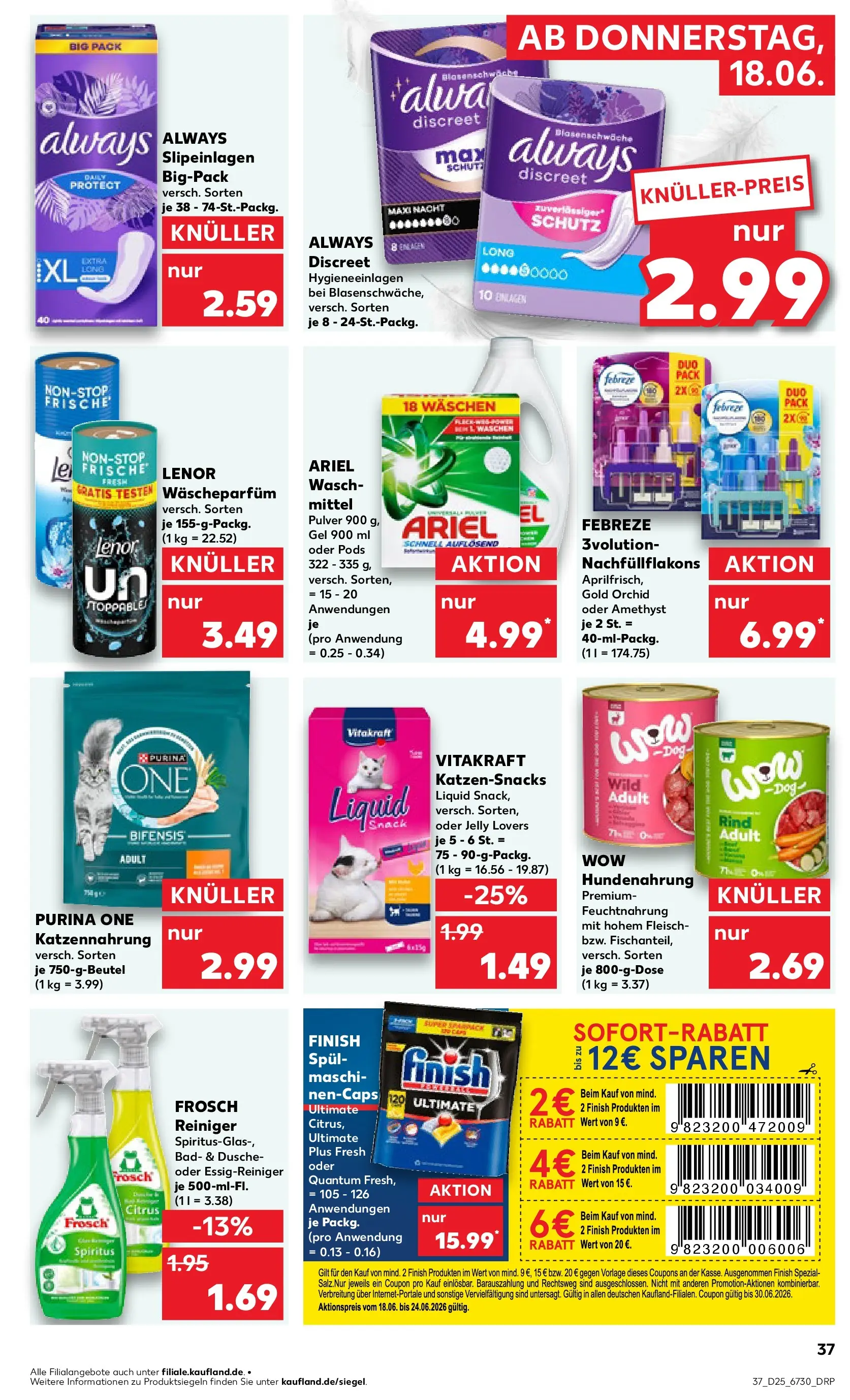 Prospekt Kaufland ab 14.06.2026 » Angebote Online zum Blättern | Seite: 46 | Produkte: Ariel, Dusche, Waschmittel, Fleisch
