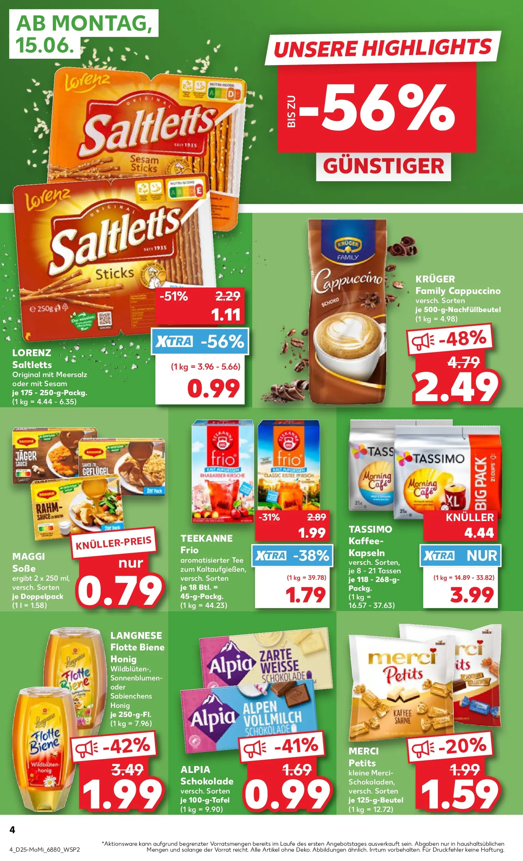Prospekt Kaufland ab 14.06.2026 ยป Angebote und Werbung Online | Seite: 4 | Produkte: Maggi, Kaffee, Tee, Tassimo Prospekt Kaufland ab 14.06.2026 ยป Angebote Online zum Blรคttern | Seite: 4 | Produkte: Maggi, Kaffee, Tee, Tassimo
