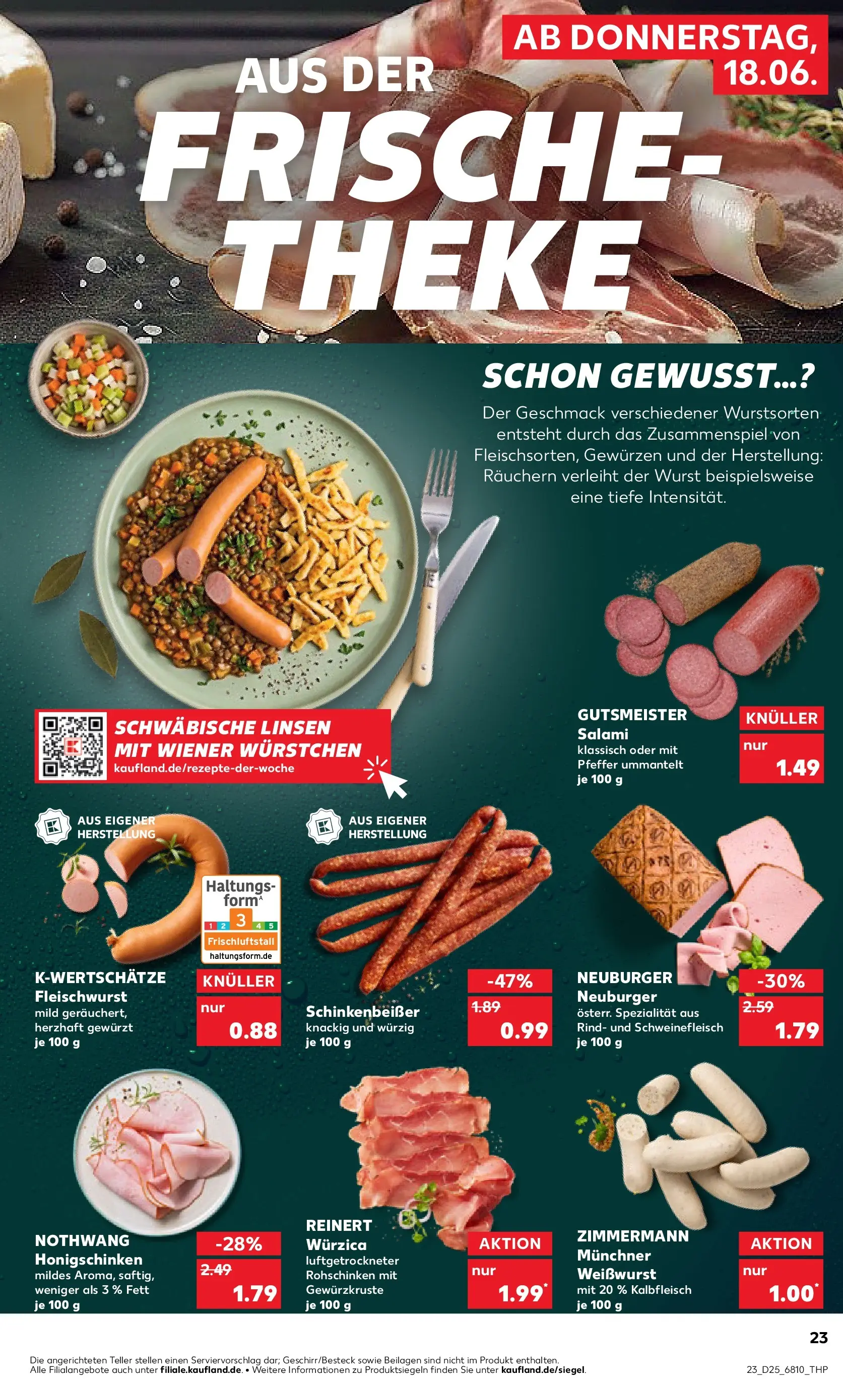 Prospekt Kaufland ab 14.06.2026 » Angebote Online zum Blättern | Seite: 28 | Produkte: Weißwurst, Wurst, Salami, Schweinefleisch