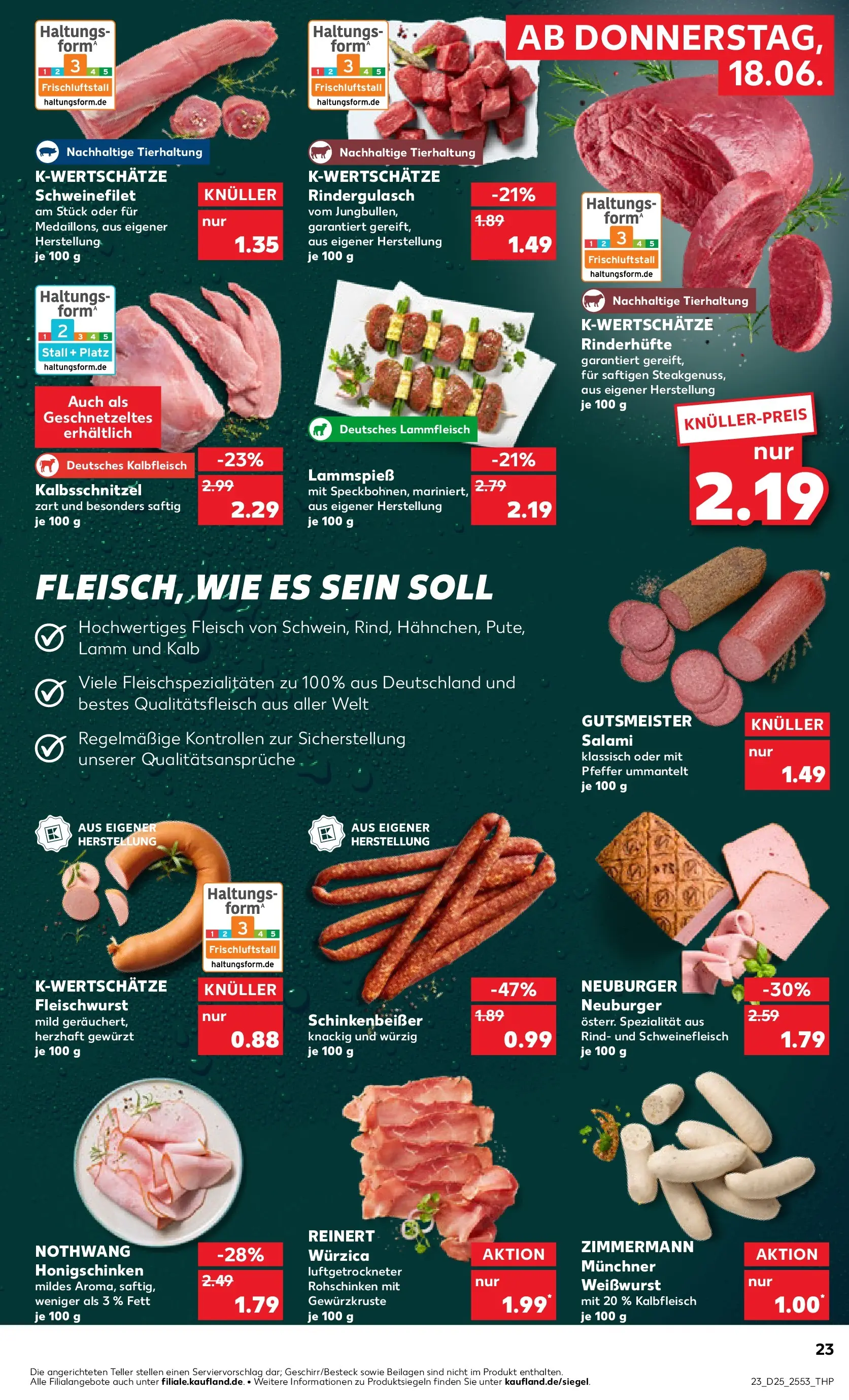 Prospekt Kaufland ab 14.06.2026 ยป Angebote und Werbung Online | Seite: 32 | Produkte: Rindergulasch, Weiรwurst, Salami, Fleisch Prospekt Kaufland ab 14.06.2026 ยป Angebote Online zum Blรคttern | Seite: 32 | Produkte: Rindergulasch, Weiรwurst, Salami, Fleisch