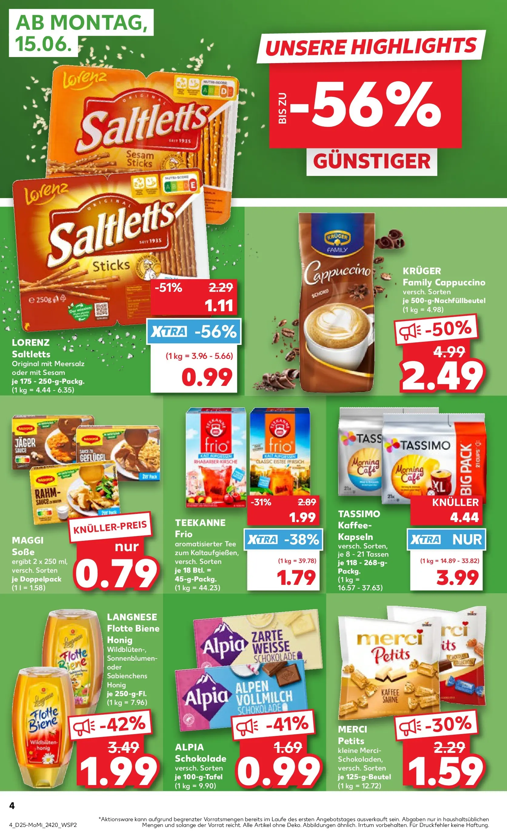 Prospekt Kaufland ab 14.06.2026 ยป Angebote und Werbung Online | Seite: 4 | Produkte: Langnese, Maggi, Teekanne, Sahne Prospekt Kaufland ab 14.06.2026 ยป Angebote Online zum Blรคttern | Seite: 4 | Produkte: Langnese, Maggi, Teekanne, Sahne