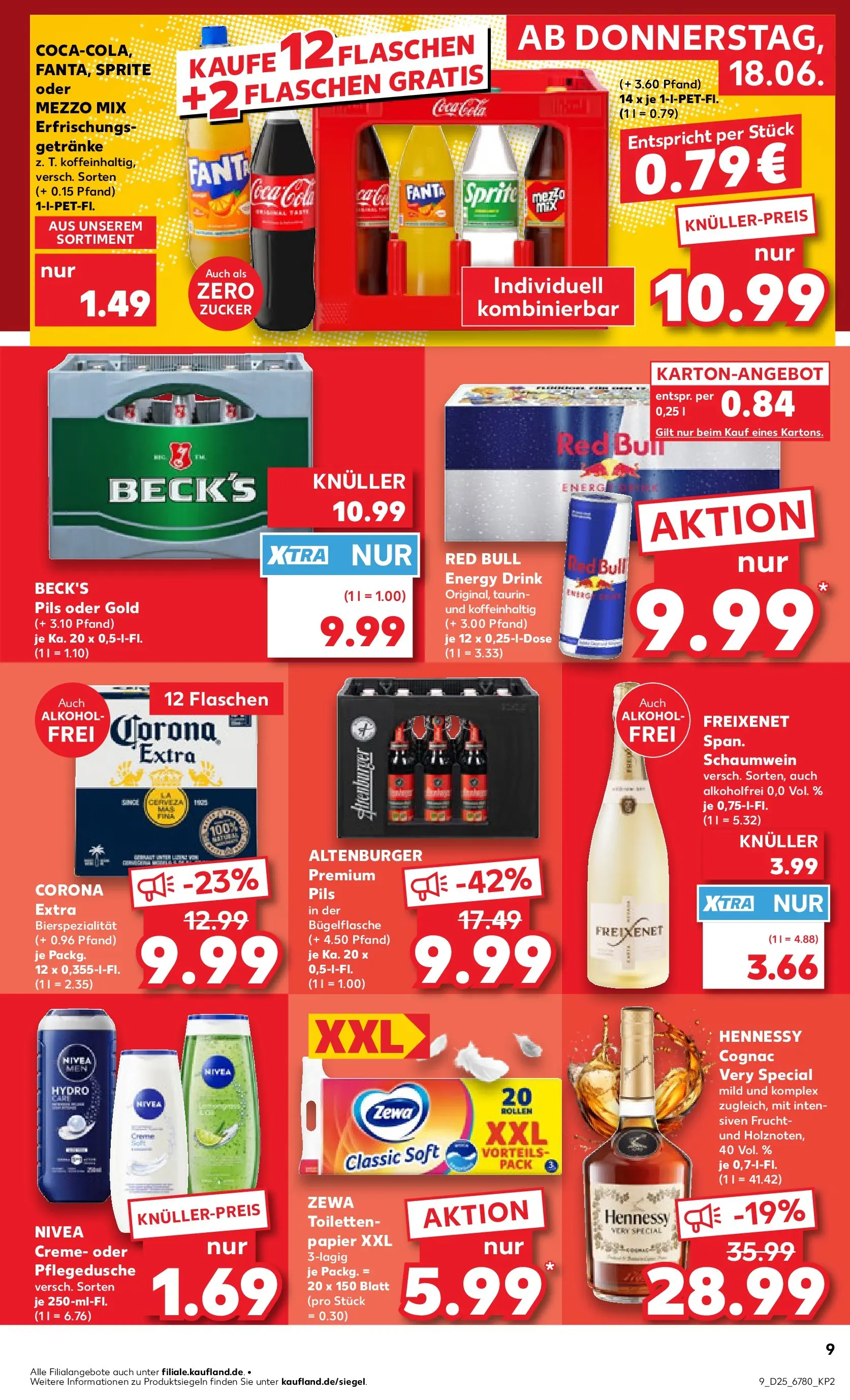 Prospekt Kaufland ab 14.06.2026 » Angebote Online zum Blättern | Seite: 18 | Produkte: Mezzo mix, Red bull, Zucker, Shower Gel