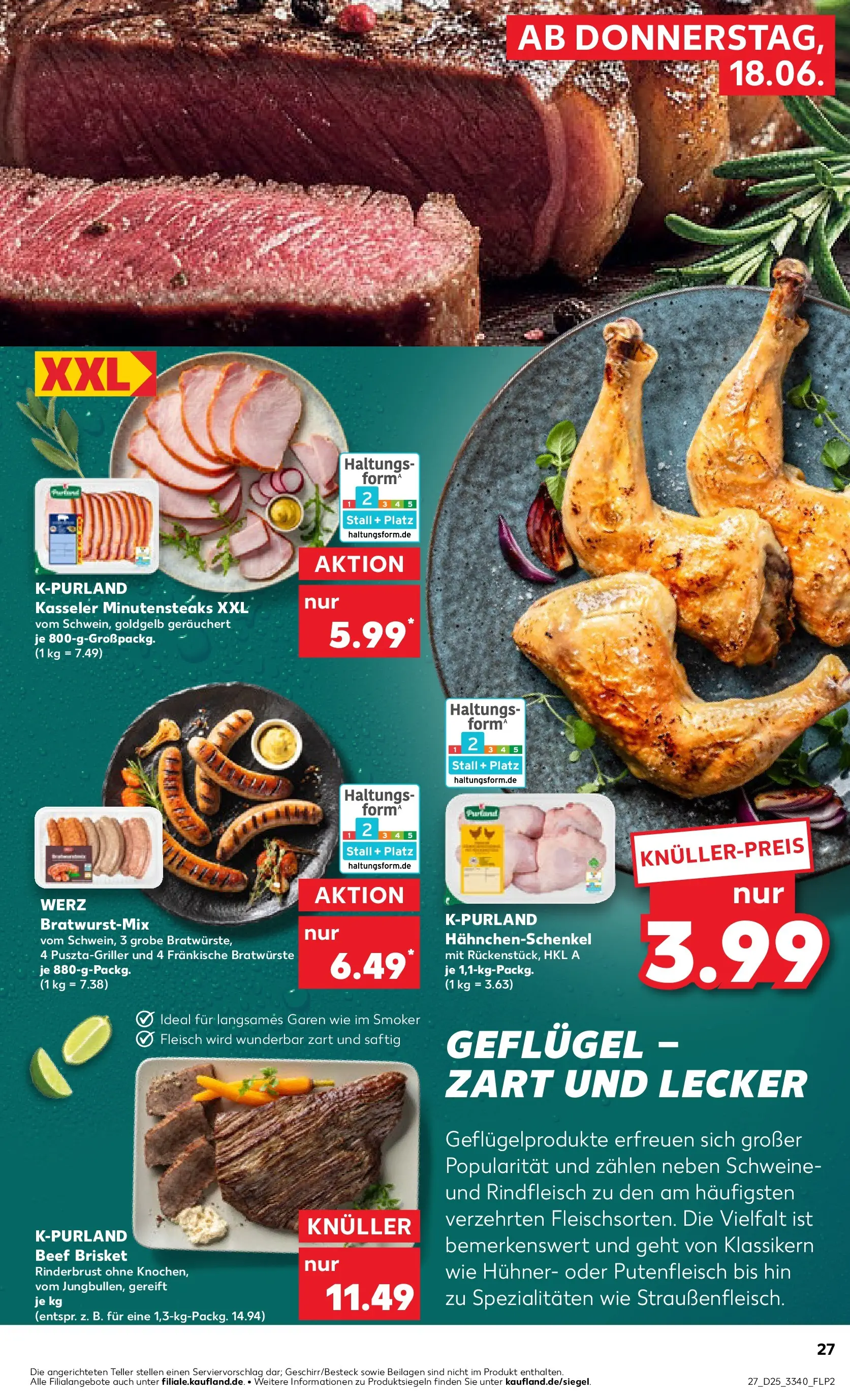 Prospekt Kaufland ab 14.06.2026 » Angebote Online zum Blättern | Seite: 36 | Produkte: Hahnchenschenkel, Rindfleisch, Fleisch