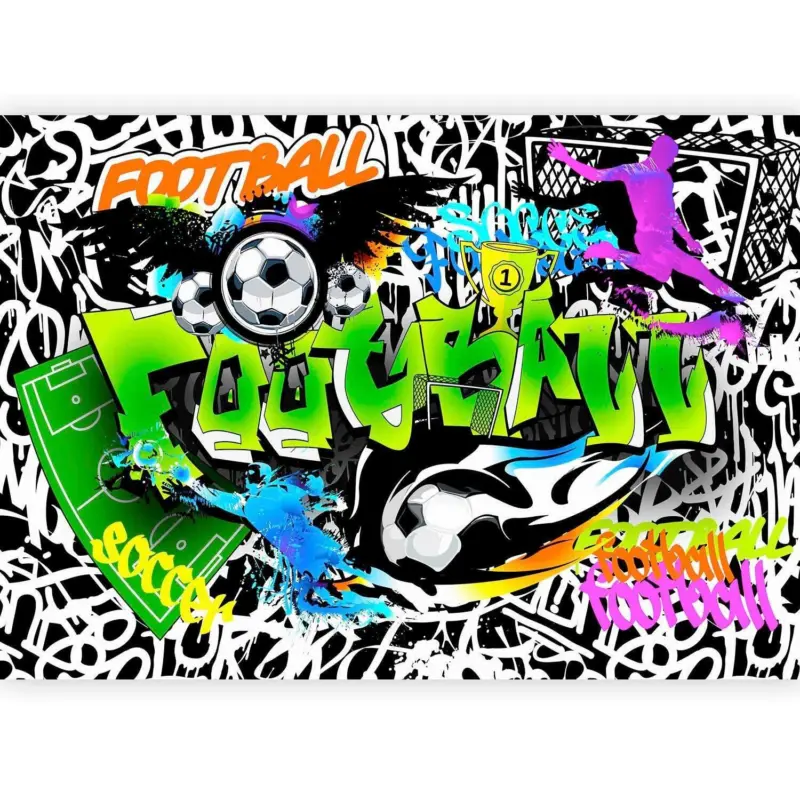 Fototapete Football Graffiti Multicolor