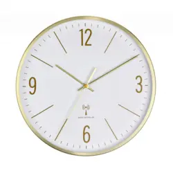 Funkuhr Wanduhr Wei&szlig;/Goldfarben