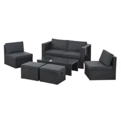 Loungegarnitur Salou schwarz