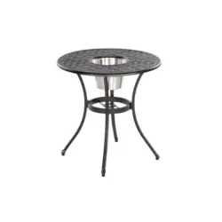 Gartentisch Metall Graphitfarben rund