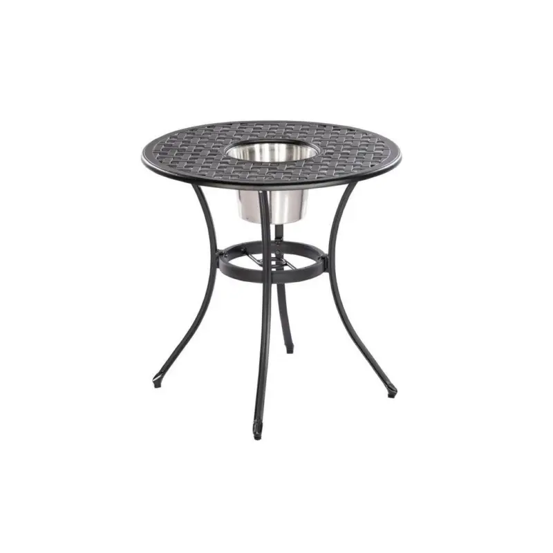 Gartentisch Metall Graphitfarben rund