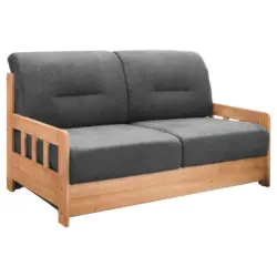Schlafsofa in Mikrofaser Anthrazit, Kieferfarben