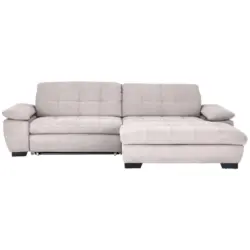 Ecksofa in Webstoff Hellrosa 265/180 cm