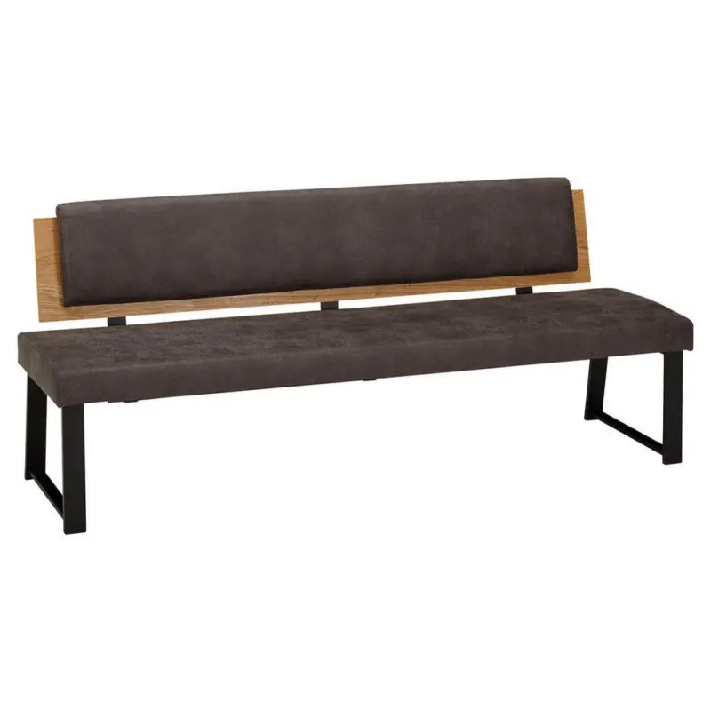 Sitzbank 200/85/60 cm in Eichefarben, Dunkelgrau