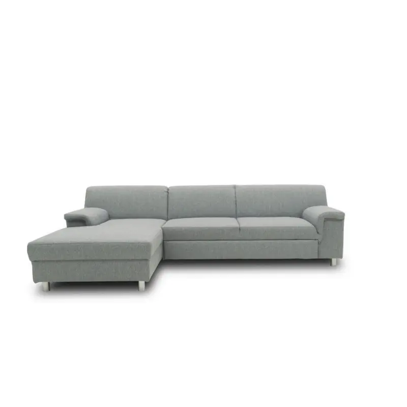 Ecksofa in Webstoff Silberfarben 150/252 cm