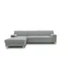 Ecksofa in Webstoff Silberfarben 150/252 cm