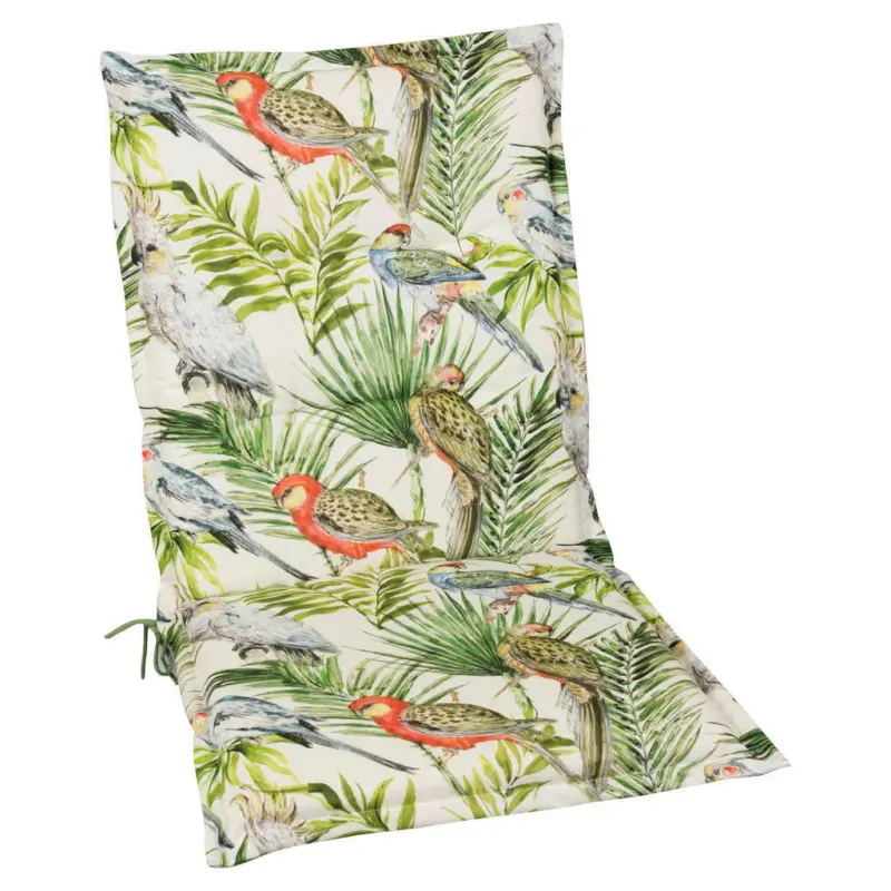Sesselauflage in Gr&uuml;n, Beige Vogel