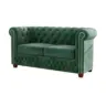 Chesterfield-Sofa 2-sitzer Lauren Flasche gr&uuml;n Samt