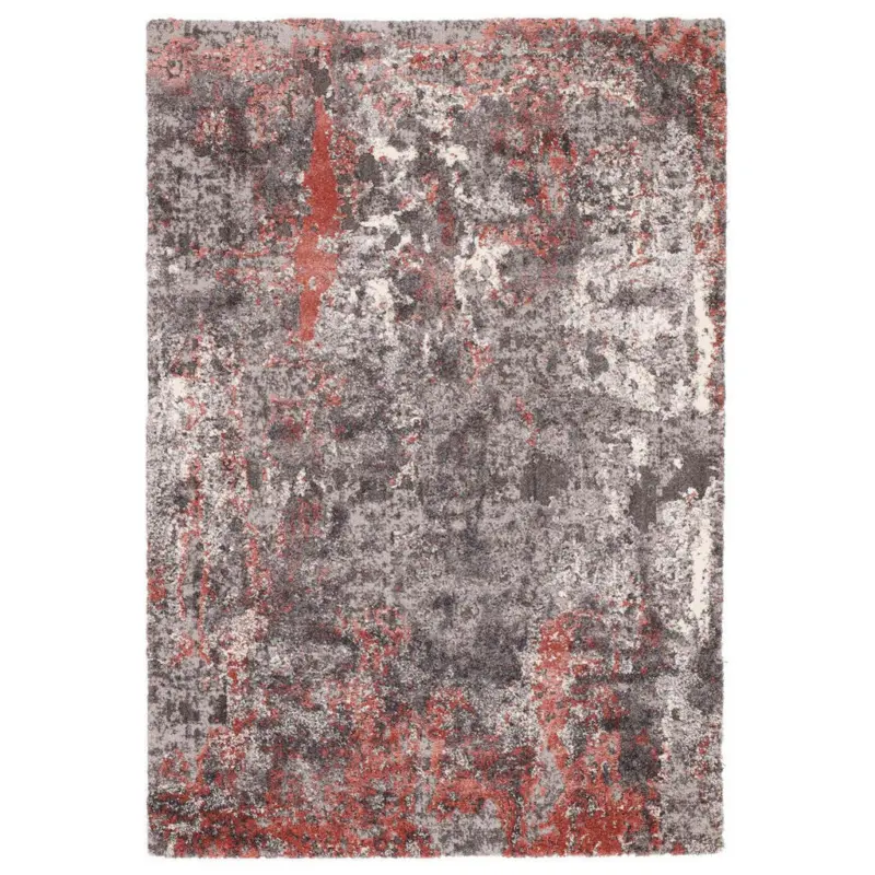 Vintage-Teppich 120/170 cm Timeline Quantum Grau, Hellrot