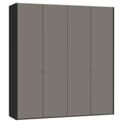 Dreht&uuml;renschrank in Grau, Schwarz