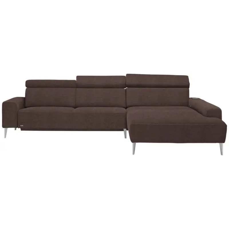 Ecksofa in Webstoff Braun 308/205 cm