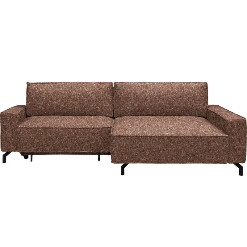 Ecksofa in Mikrovelours Terracotta 246/164 cm