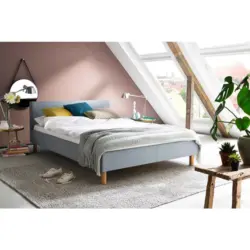 Polsterbett Hellblau 140/200 cm