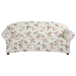 3-Sitzer-Sofa in Flachgewebe Rot, Wei&szlig;