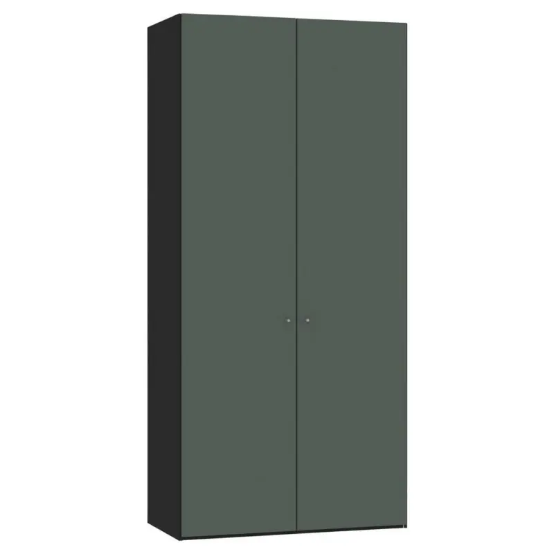 Dreht&uuml;renschrank in Grau, Gr&uuml;n, Schwarz