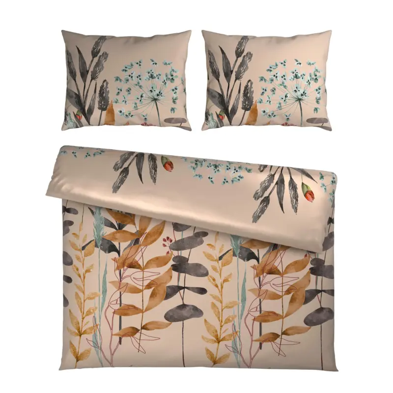 Bettw&auml;sche Leavi XXL Beige ca. 200x220cm