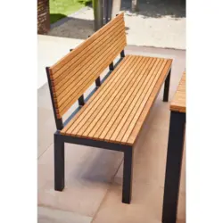 Gartenbank Holz 3-Sitzer mit R&uuml;ckenlehne