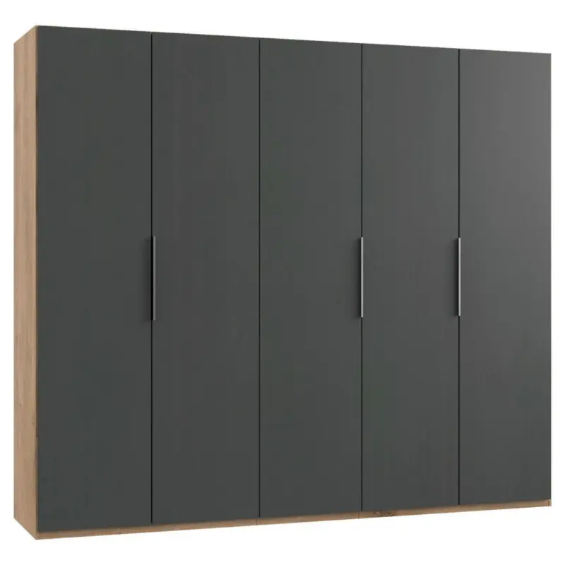 Dreht&uuml;renschrank in Graphitfarben, Eichefarben