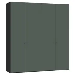 Dreht&uuml;renschrank in Grau, Gr&uuml;n, Schwarz
