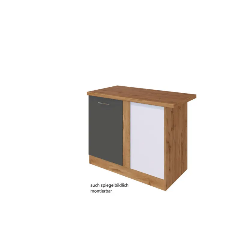 Eckunterschrank 110/85/60 cm in Anthrazit
