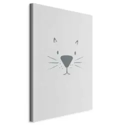 Leinwandbild Cat's Face Hellgrau Dunkelgrau B: 40 cm