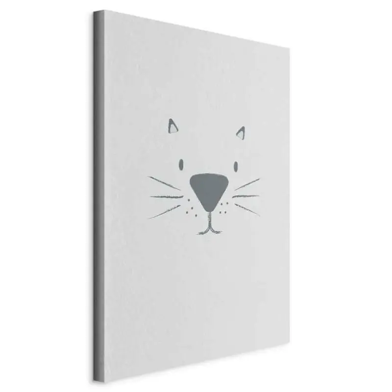 Leinwandbild Cat's Face Hellgrau Dunkelgrau B: 40 cm