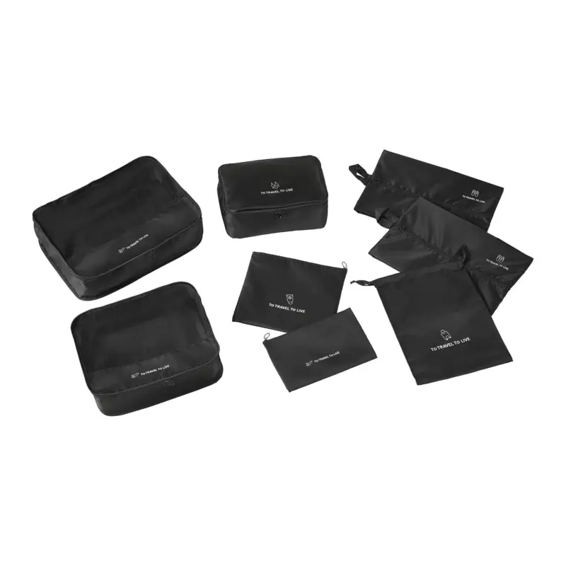 Kofferorganizer-Set Schwarz 7-teilig