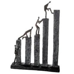 Skulptur Grau/Bronzefarben