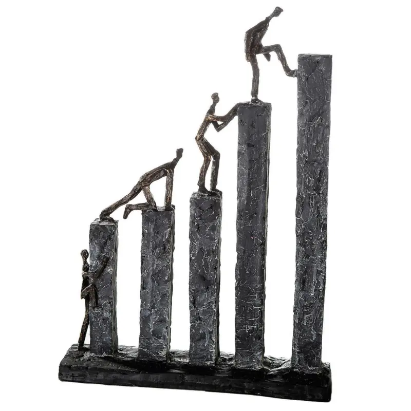 Skulptur Grau/Bronzefarben