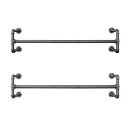 Wandgarderobe Schwarz, 2 St&uuml;ck