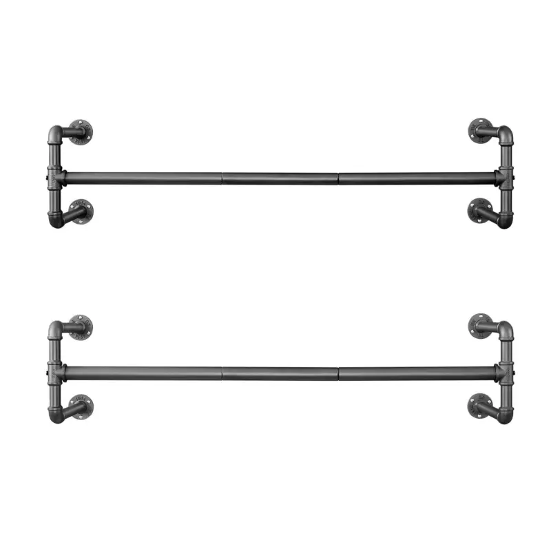 Wandgarderobe Schwarz, 2 St&uuml;ck