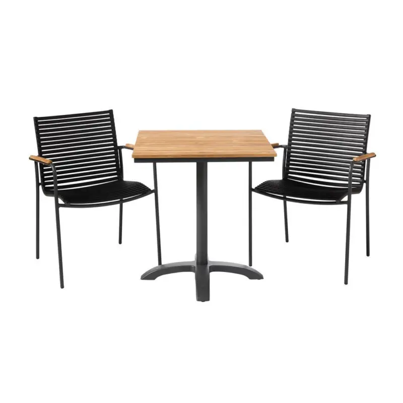 Balkonm&ouml;bel Set Mood Cafe Set aus Holz/Metall 3-Teilig